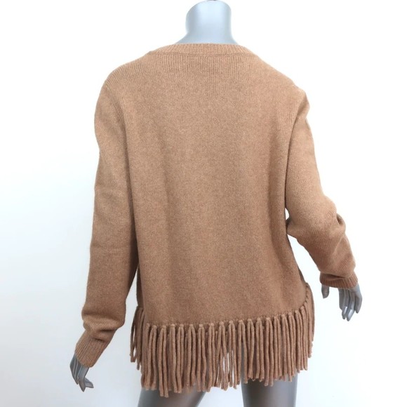 Akris Punto Fringe Sweater Wool & Camel Hair Basketweave Knit Size 12 NEW - Picture 5 of 9